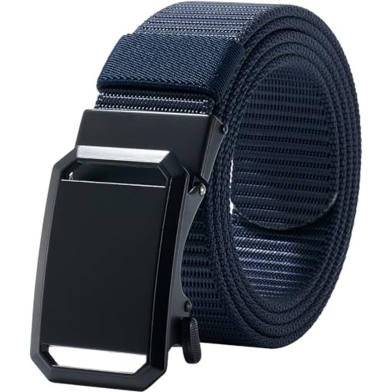 LionVII Ratchet Belts for Men - Mens Fashion Belt Nylon Fabric 1 3/8 for Casual Jeans - Adjustable Trim to Fit 27-46 Waist - Image 1
