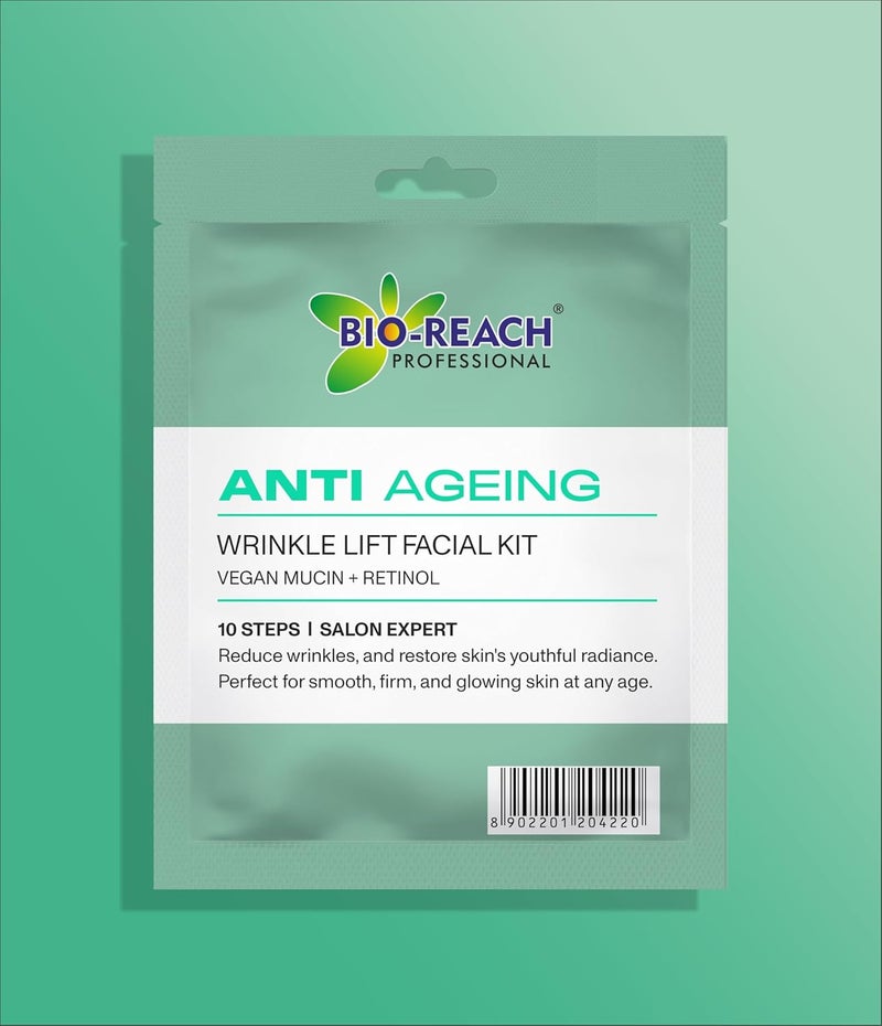 BIO-Reach BioReach Professional AntiAgeing Wrinkle Lift Facial Kit 10Step Salon Expert Treatment Vegan Mucin Retinol 150ml - Image 5