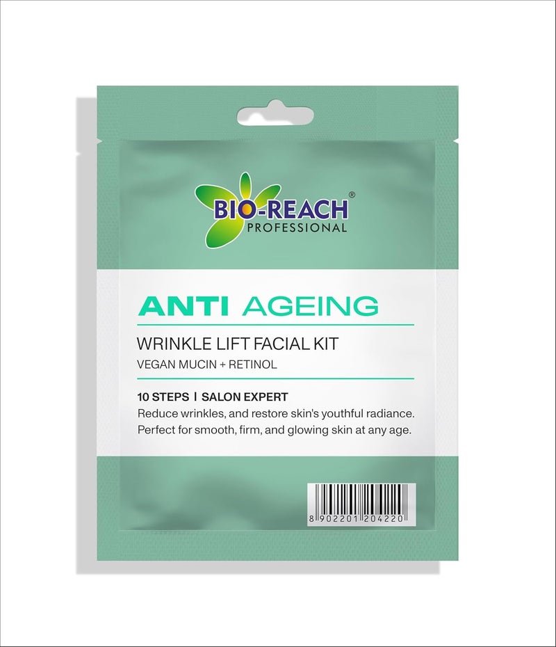 BIO-Reach BioReach Professional AntiAgeing Wrinkle Lift Facial Kit 10Step Salon Expert Treatment Vegan Mucin Retinol 150ml - Image 1
