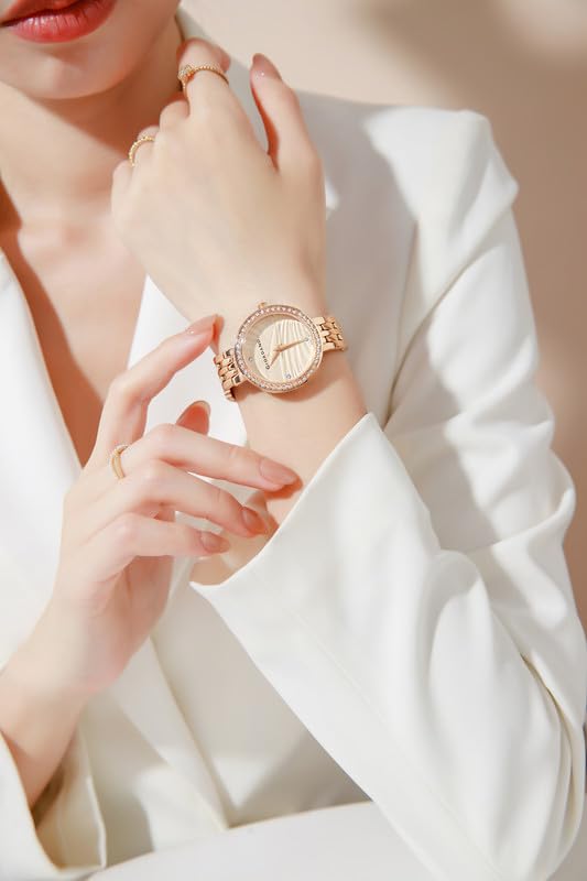 Giordano Analog Stylish Watch for Women with Crystal Bezel & Textured Dial and Stainless Steel Strap - Image 2
