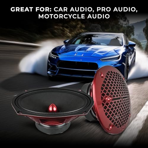 DS18 PRO-X694 BM Loudspeaker - 6x9, Midrange, Red Aluminum Bullet, 400W Max, 200W RMS, 4 Ohms - Premium Quality Audio Door Speakers for Car,Truck and Motorcycle Stereo Sound System (1 Speaker) - Image 4