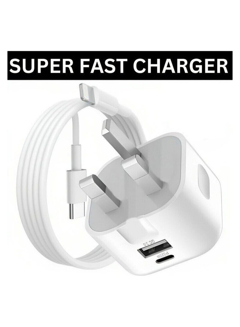 MUNTAQI For iPhone 14 13 12 11 Pro XR XS Fast Charging 20W USB-C PD Plug Charger & Cable - Image 1