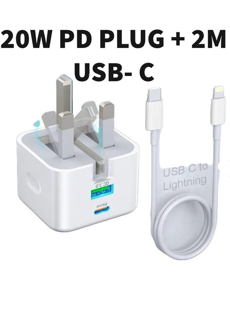 MUNTAQI For iPhone 14 13 12 11 Pro XR XS Fast Charging 20W USB-C PD Plug Charger & Cable - Image 5