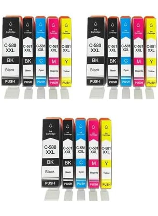 Compatible Ink Cartridge PGI 580 CLI 581 5 Color 3 Set For TS8252 TS9550 TS9551C TS705 TS8350 Printers - Image 2