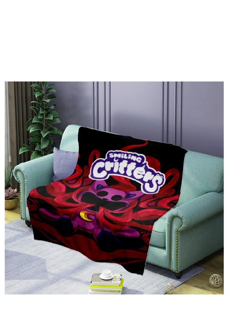 Y&D poppy playtime smiling crittersFlannel Throw Blanket  Super Soft Lightweight Air Conditioner Blanket Cooling Summer Blanket Towel Blanket For Couch  - Image 1
