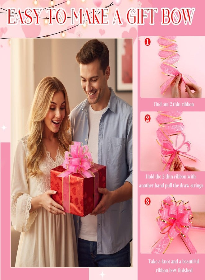 Poen مجموعة بوين من 36 قطعة من شرائط سحب هدايا عيد الميلاد، شرائط كبيرة 6 بوصات، مثالية للأعمال اليدوية، وسلال هدايا عيد الميلاد، وحفلات الزفاف، وتزيين حفلات أعياد الميلاد (لون وردي). - Image 5