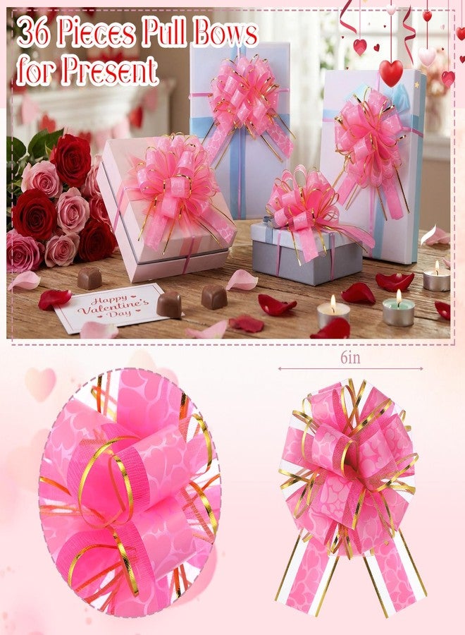 Poen مجموعة بوين من 36 قطعة من شرائط سحب هدايا عيد الميلاد، شرائط كبيرة 6 بوصات، مثالية للأعمال اليدوية، وسلال هدايا عيد الميلاد، وحفلات الزفاف، وتزيين حفلات أعياد الميلاد (لون وردي). - Image 2