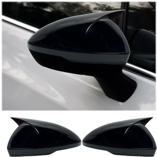 MUXEE Side Rear View Mirror Cover for Chevrolet Cruze 2016 2017 2018 2019 Bright Black Turn Signal Housing Cover AccessoriesWithout Turn Signal housing Slot