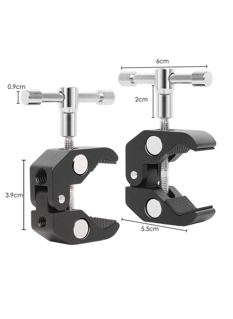 Generic 2Pack Super Clamp Camera Clamp Mount with 1/4/ 3/8 Thread  for Camera Photo Studio Photography Light Stand/Tripod/Monopod/Magic Arm/Flash Light and More  - Image 2