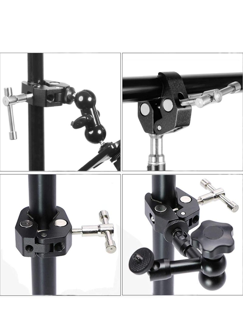 Generic 2Pack Super Clamp Camera Clamp Mount with 1/4/ 3/8 Thread  for Camera Photo Studio Photography Light Stand/Tripod/Monopod/Magic Arm/Flash Light and More  - Image 5