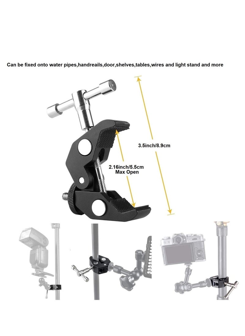 Generic 2Pack Super Clamp Camera Clamp Mount with 1/4/ 3/8 Thread  for Camera Photo Studio Photography Light Stand/Tripod/Monopod/Magic Arm/Flash Light and More  - Image 3
