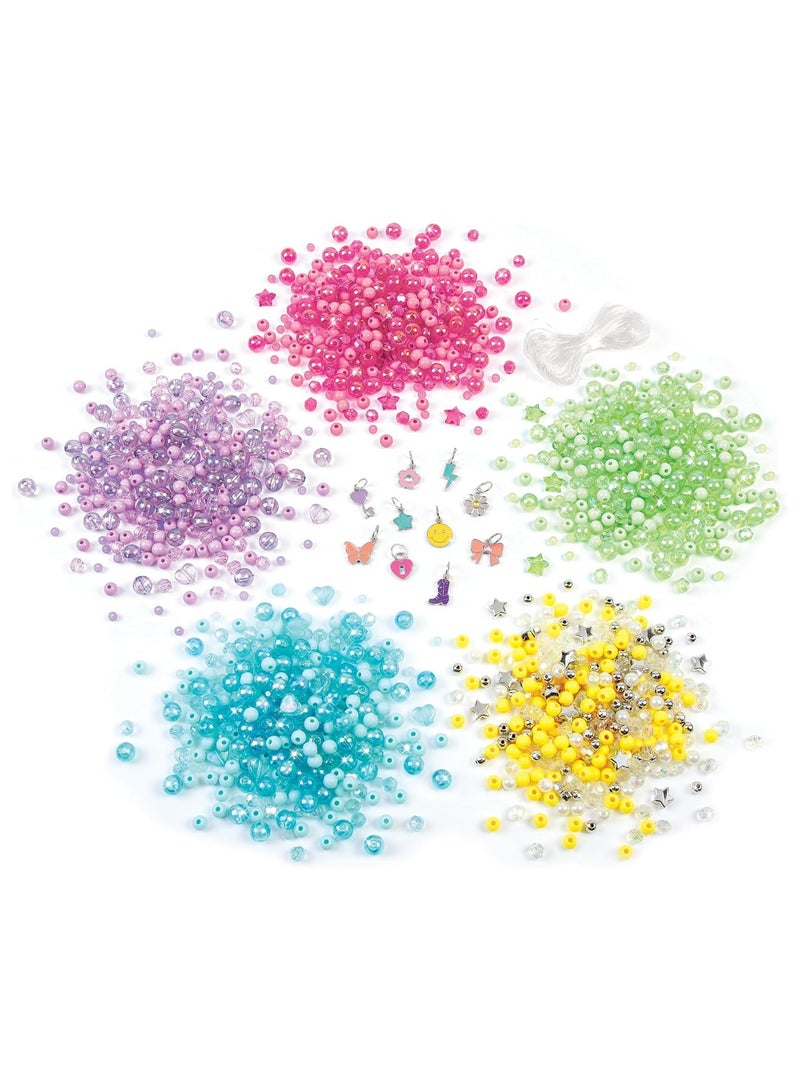 Make It Real Make It Real: Creator Bead Studio - 1443 pc, DIY Bracelet Kit, Beads & Charms, Design & Make 30+ Bracelets, Jewelry Craft, Carry Case, Girls & Kids 8+ - Image 5
