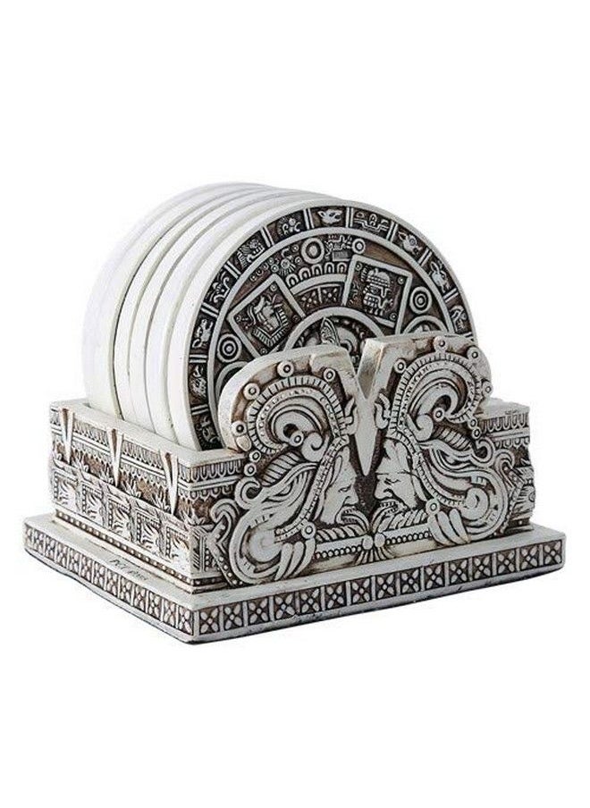 Pacific Trading Aztec Solar Xiuhpohualli & Tonalpohualli Coasters Maya Resin  - Image 2