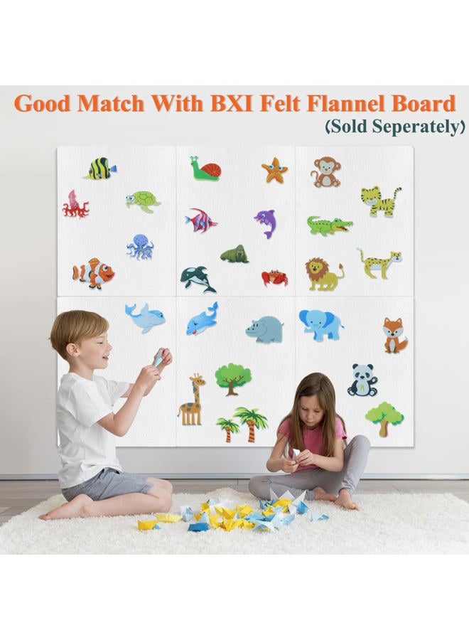BXI 17 Pcs Zoo Animals Felt Board Story Pieces Set for Toddlers, Preschool & Kindergarten, Precut Felt Jungle Animals Figures for Preschool Crafts Activity Early Learning Storytelling - Image 3