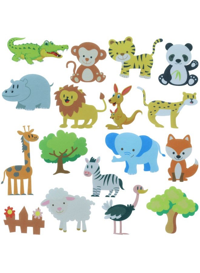 BXI 17 Pcs Zoo Animals Felt Board Story Pieces Set for Toddlers, Preschool & Kindergarten, Precut Felt Jungle Animals Figures for Preschool Crafts Activity Early Learning Storytelling - Image 1