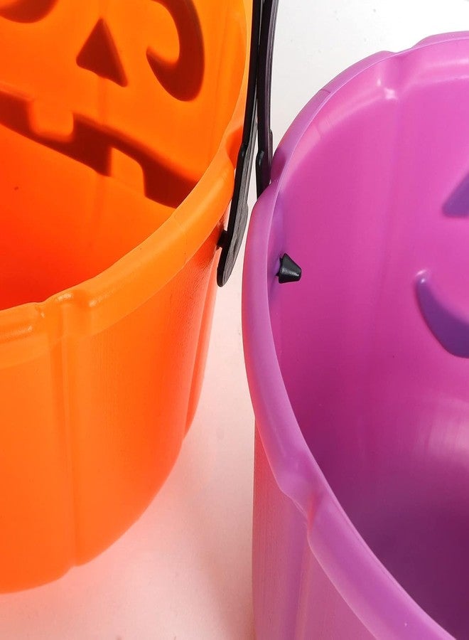KEPATO Halloween Pumpkin Candy Bucket, 3 Pack 7 Inch Large Plastic Trick or Treat Basket, Portable Halloween Candy Pumpkin Pails for Halloween Party Decor Favors - Image 5