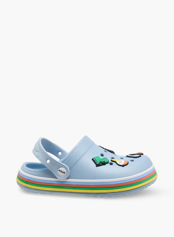 Aqua Boys Backstrap Jibbitz Accent Clogs - Image 1