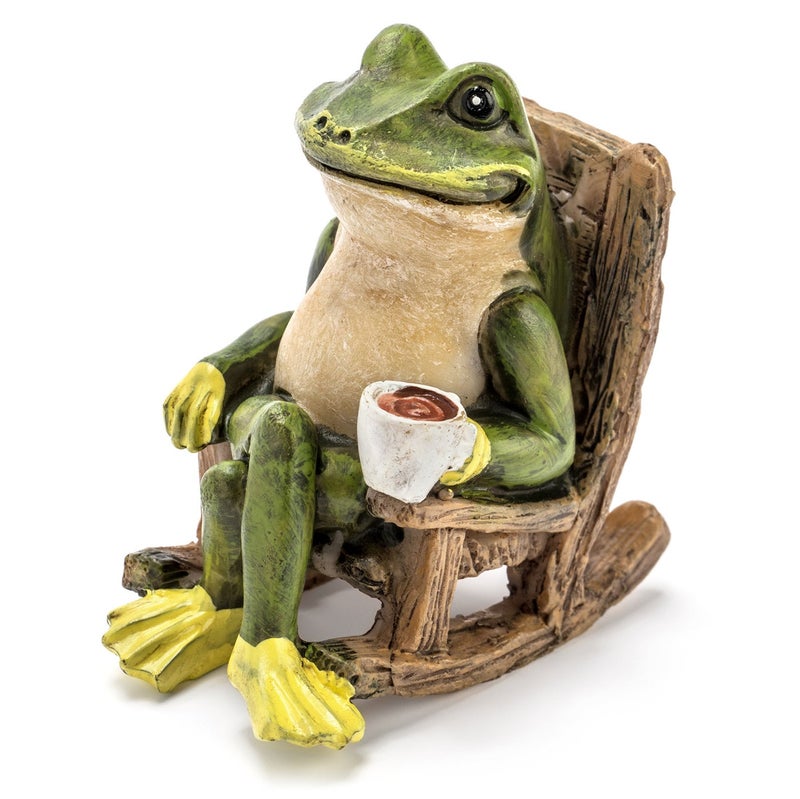 Patio Eden Miniature Frog Garden Statue 2 Tall Mini Outdoor Accessory Figurine for Fairy Garden