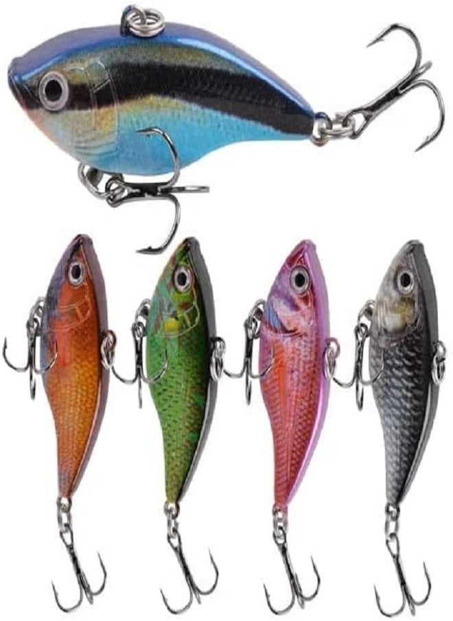 RED SEA TACKLE - Fishing Lures Set, 5 Pieces Fishing Lures Kit, Lures Fishing Box For Sea Water Salt Water And Fresh Water Hard Lures With 3D Eyes And Sharp Fishing Hooks - Image 1