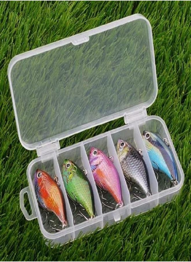 RED SEA TACKLE - Fishing Lures Set, 5 Pieces Fishing Lures Kit, Lures Fishing Box For Sea Water Salt Water And Fresh Water Hard Lures With 3D Eyes And Sharp Fishing Hooks - Image 1