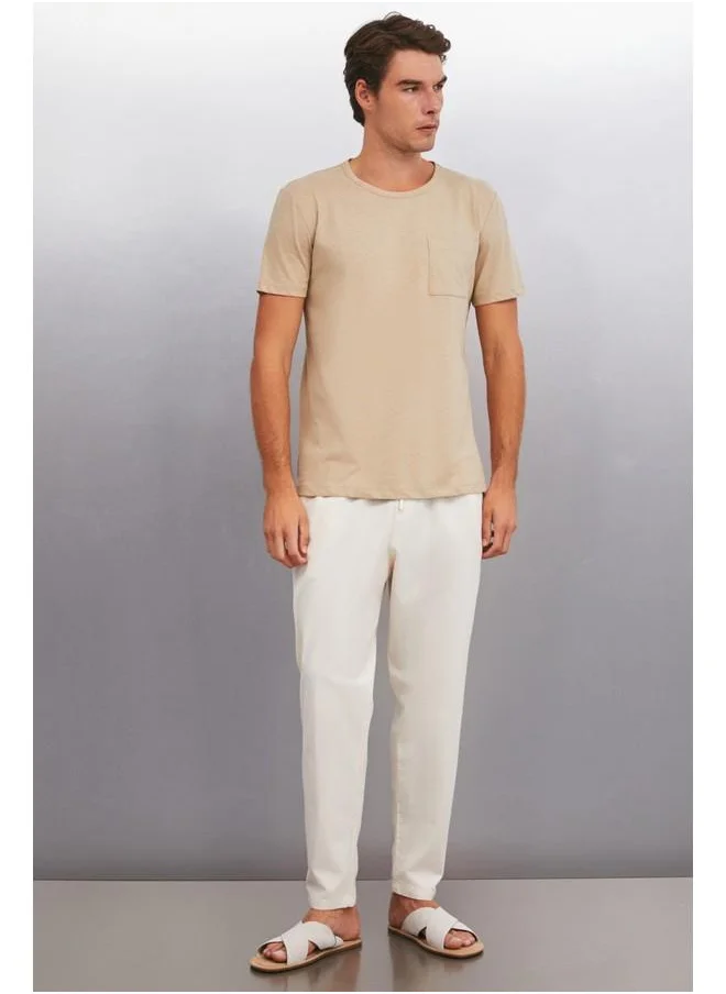 جريميلانج Grimelange Conner Men's Oversize Beige T-Shirt