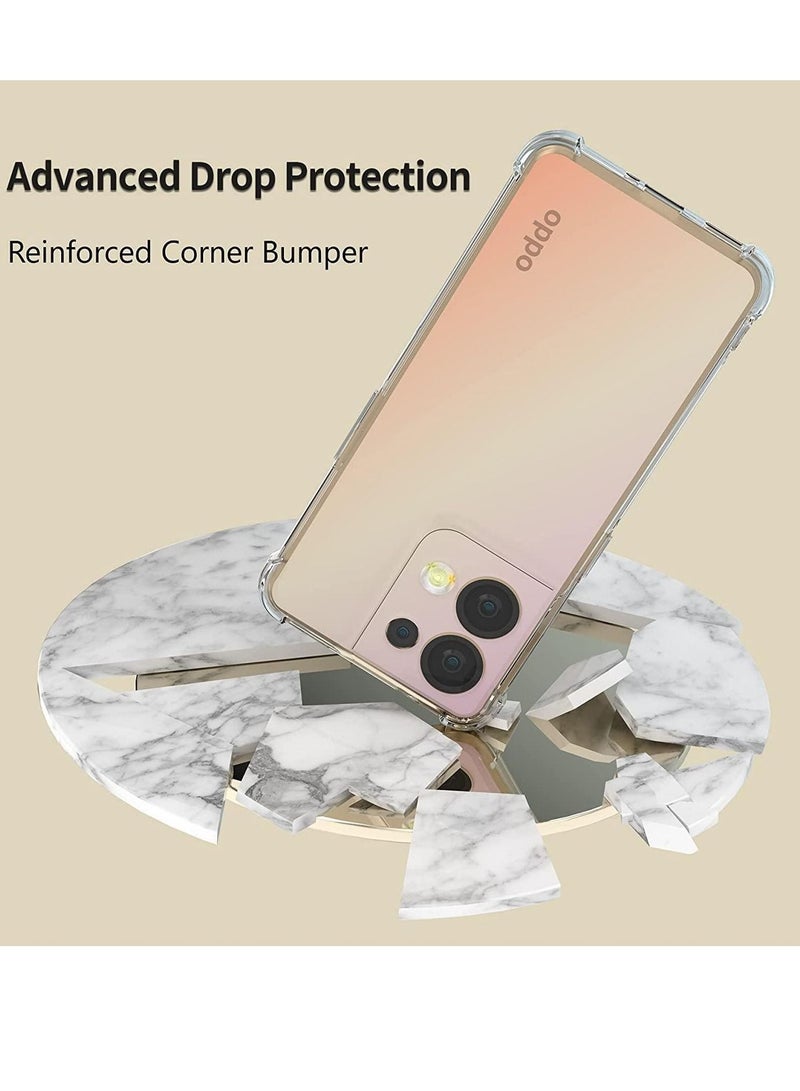 BORTONY Reno 8 5G Case Cover Shockproof flexible Silicone Bumper Cover Clear Transparent Anti scratch TPU Full Camera Protection designed for Oppo Reno 8 5G - Image 5