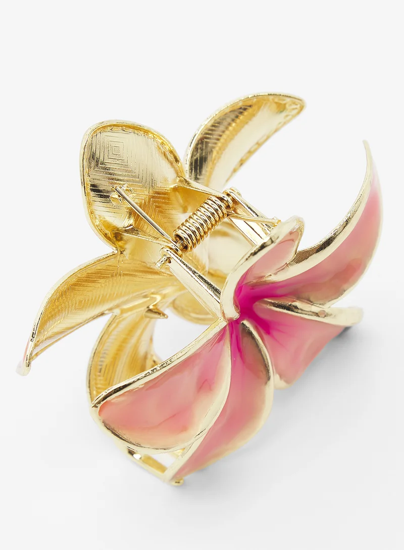 Ginger Metallic Flower Hair Claw