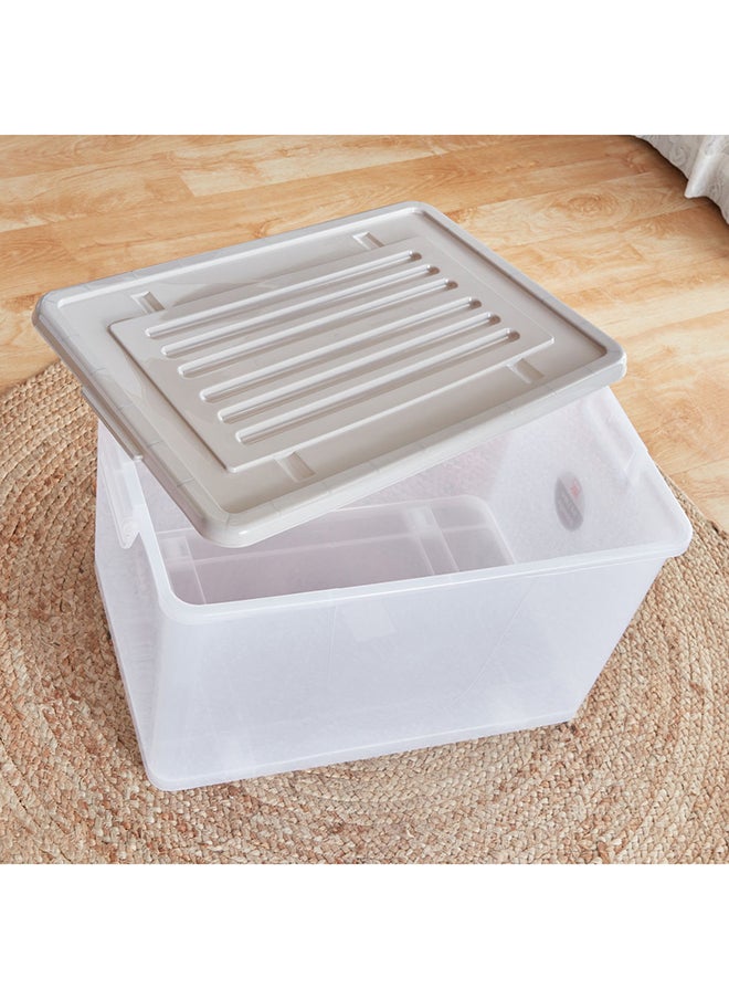 Home Box Juana Multipurpose Transparent Storage Box With Wheels And Lockable Lid 94 L  - Image 3