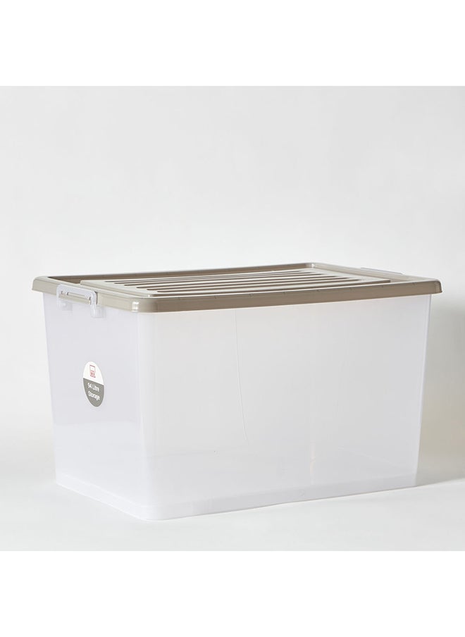Juana Multipurpose Transparent Storage Box With Wheels And Lockable Lid 94 L