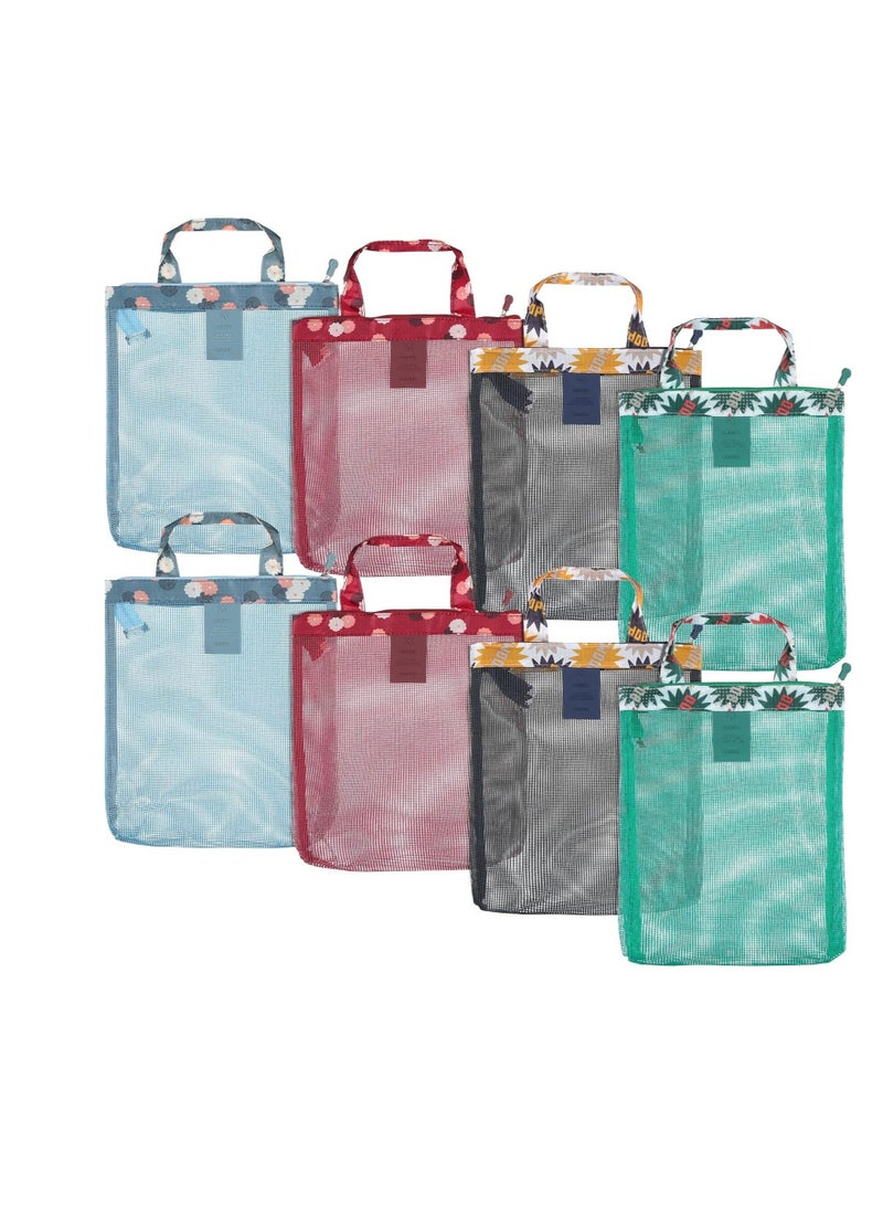 SYOSI Mesh Beach Bag, Tote Backpack Toys, Classic Beach Bag with Zipper Pool Bag, Family Beach Tote, Children Toy Storage Bag, Foldable Mesh Tote Bags with Handles Travel Bag for Women Girls  - Image 1