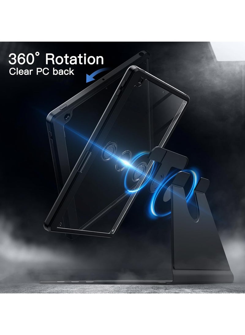 DUSALA Rotating Case for iPad 9/8/7 (10.2-Inch, 2021/2020/2019 Model, 9th/8th/7th Generation) with Pencil Holder,360 Degree Rotation Protective Stand Slim Cover Clear Back, Auto Wake/Sleep (iPad 10.2) - Image 3
