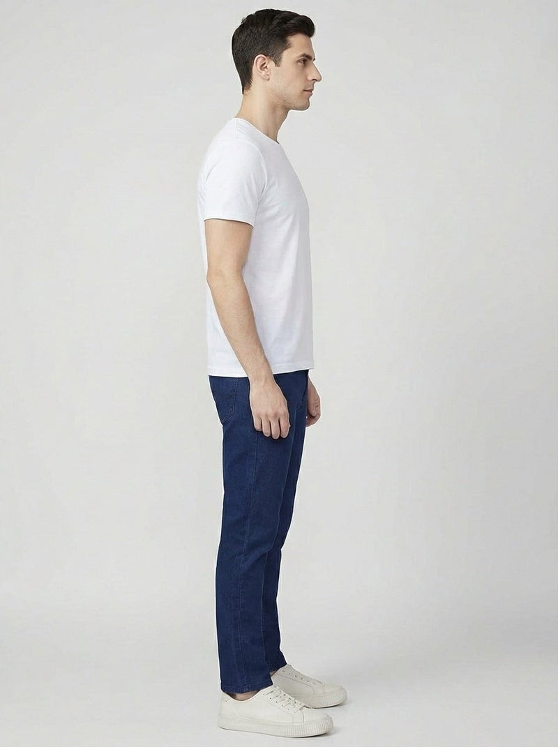 inkd Men's Classic Regular Fit Jeans with 5 Pocket Styling | Mid- Rise | Soft & Stretchable - Image 3