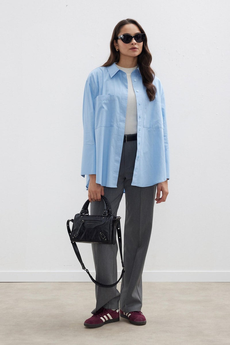 Manuka Wide Cuff Shirt Blue  - Image 3