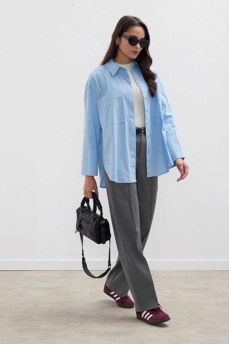 Manuka Wide Cuff Shirt Blue  - Image 4