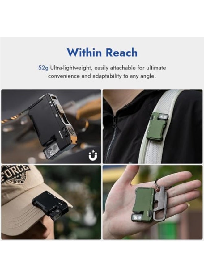 G5 Rechargeable EDC Flashlight, Portable Flat Pocket Flashlights, 400 Lumens Dual Light Sources Mini Flashlight with RGB Light，Magnetic Keychain Flashlights for Outdoor Home Emergencies (Black) - Image 3