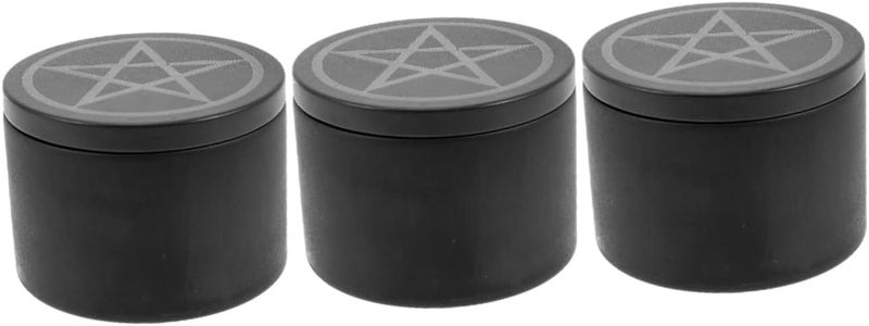 GLSTOY 3pcs Tinplate Round Storage Container Star Pattern Decorative Tea Jar for Loose Tea Candies and Candles Smooth Portable Design - Image 1