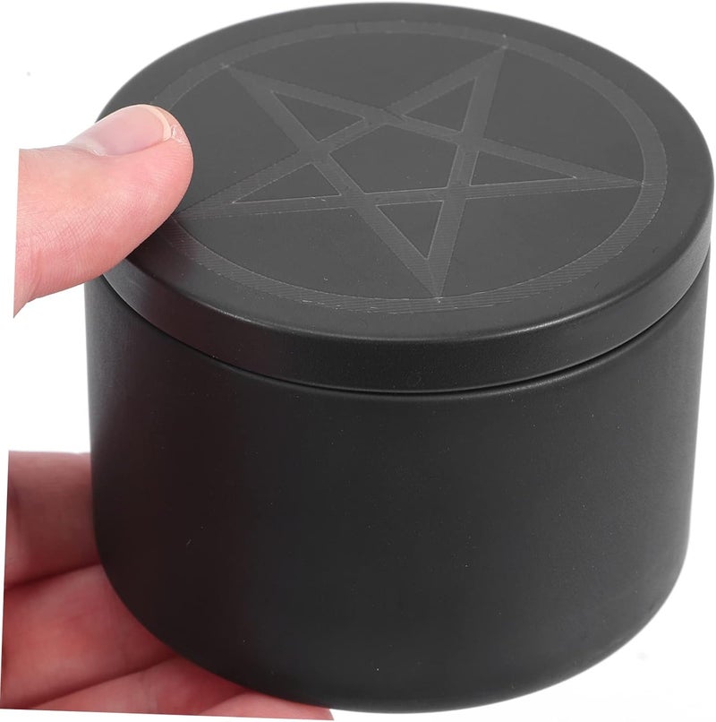 GLSTOY 3pcs Tinplate Round Storage Container Star Pattern Decorative Tea Jar for Loose Tea Candies and Candles Smooth Portable Design - Image 2