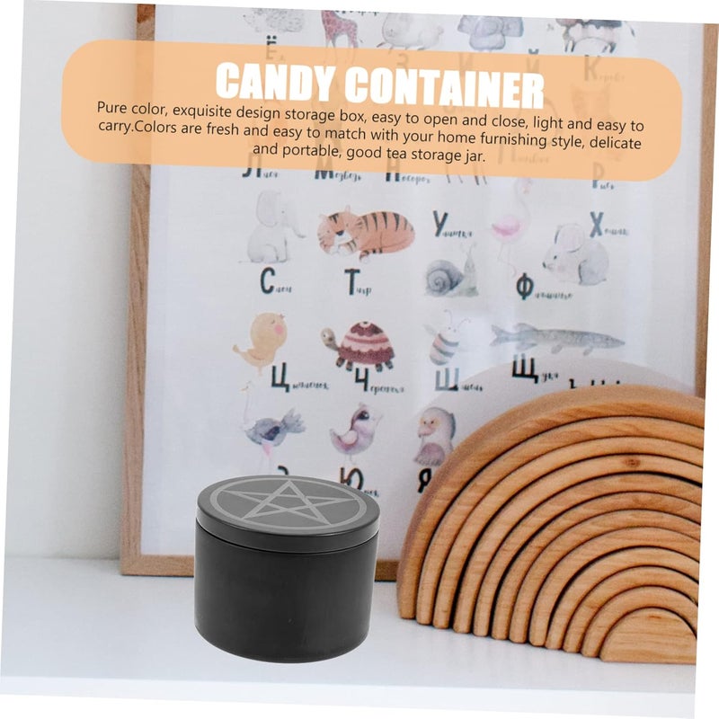 GLSTOY 3pcs Tinplate Round Storage Container Star Pattern Decorative Tea Jar for Loose Tea Candies and Candles Smooth Portable Design - Image 4