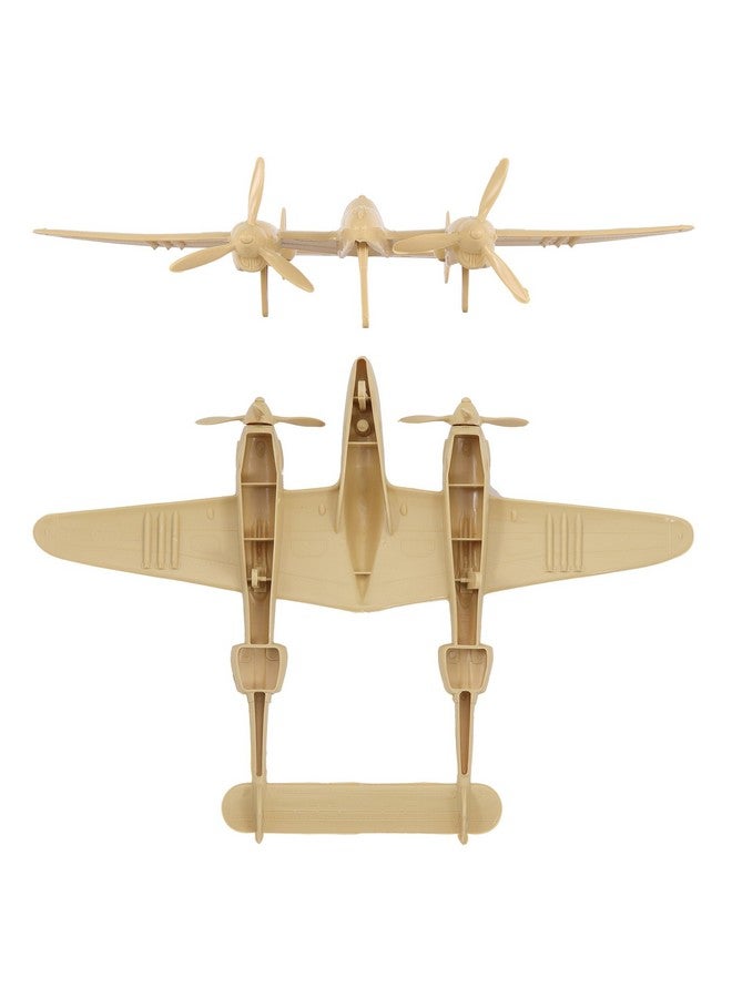 Tim Mee Toy TimMee WW2 P-38 Lightning Fighter Plane - 2pc Tan Plastic Army Men Aircraft - Image 3