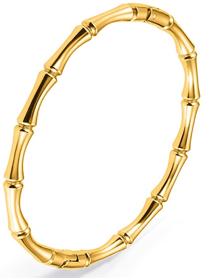 Tidefire Stainless Steel Bamboo Design Bracelet Titanium Steel Bangle (Bamboo Gold) - Image 1