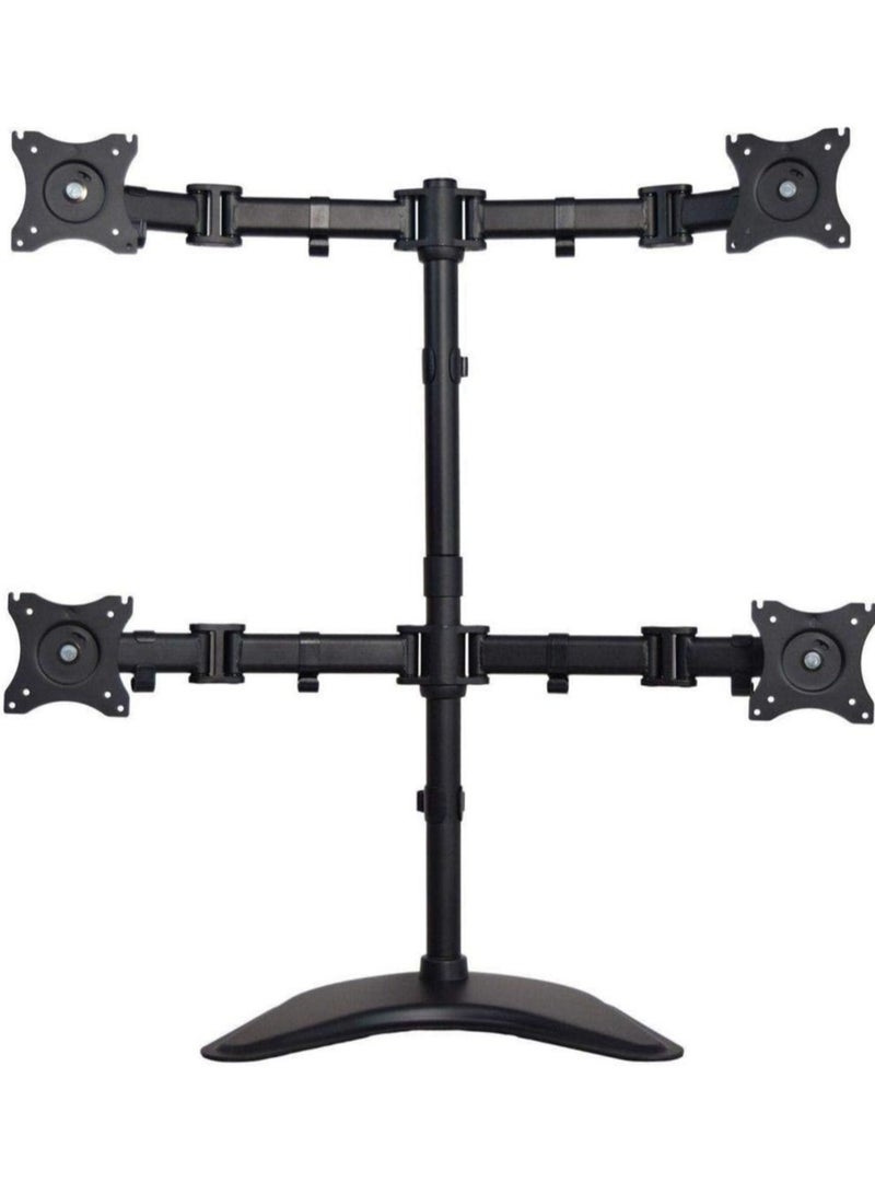 ELTRAZONE Full Motion Quad Monitor Desk Mount, Fully Adjustable Desk Free Stand for 4 LCD Monitors Screens 13 Inch to 27 Inch Supported - Image 1