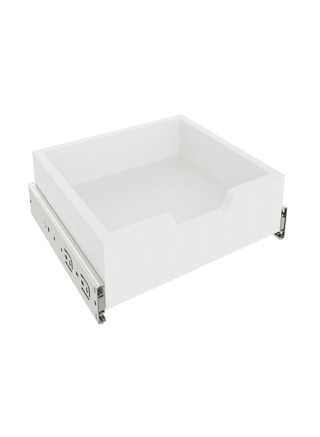FRMSAET Heavy Duty Cabinet Hardware Soft Close Slide Drawer 12 inch Deep Drawer Replacement with Adjustable Width for Storage Cabinets, Wardrobes, Cabinetry,Office Cabinets .etc (14 inch Wide, White) - Image 1