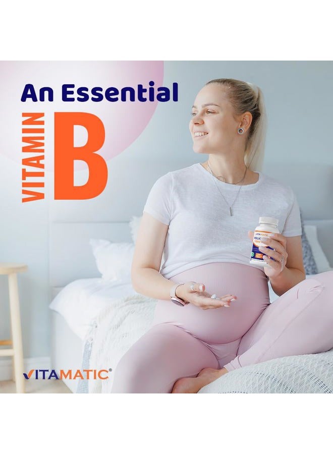 Vitamatic Folic Acid 1000 mcg (1 mg) - Vegetarian Tablets - 1667 mcg DFE - Vitamin B9 (240 Count (Pack of 2)) - Image 5