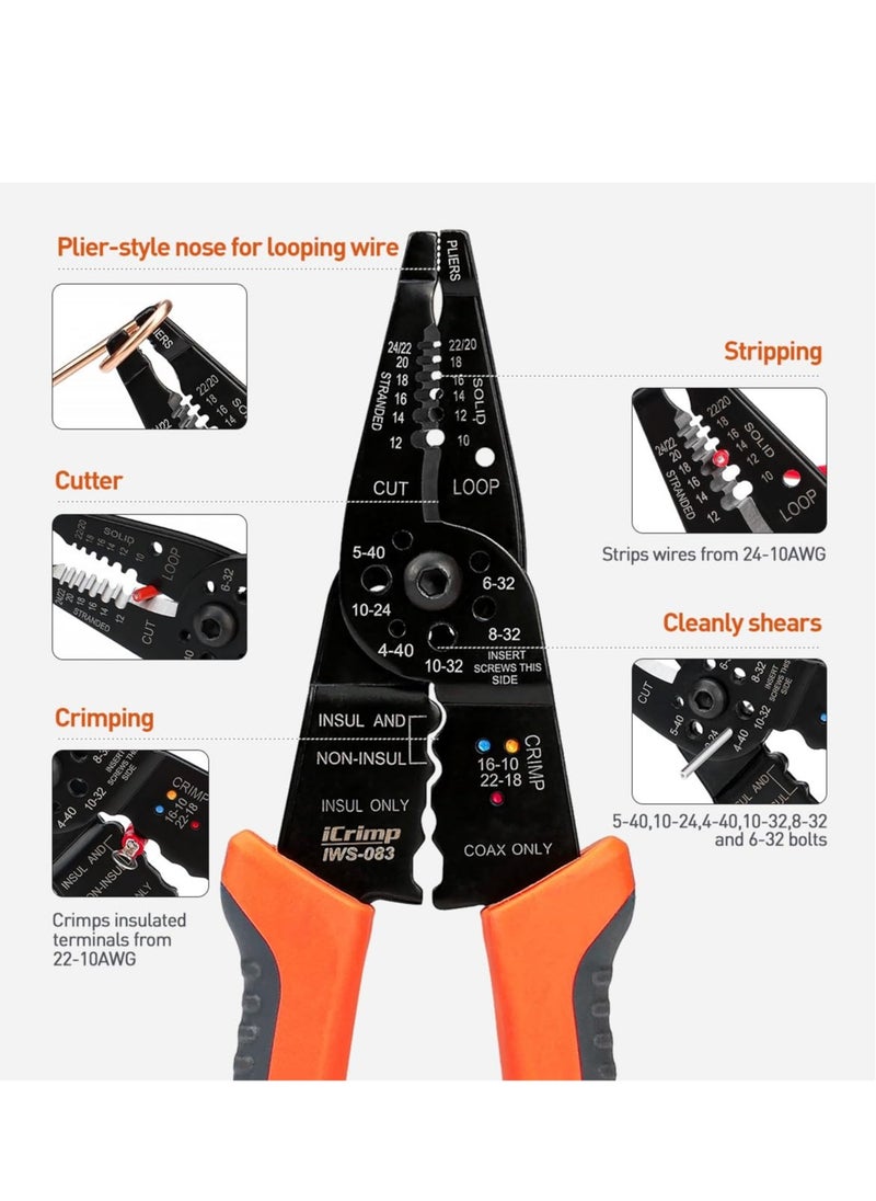 Generic Multipurpose Stripper, Crimper, Cutter, 5-in-1 Compact Electricians Pliers Cable Strippers, Home Repair Tool  - Image 2
