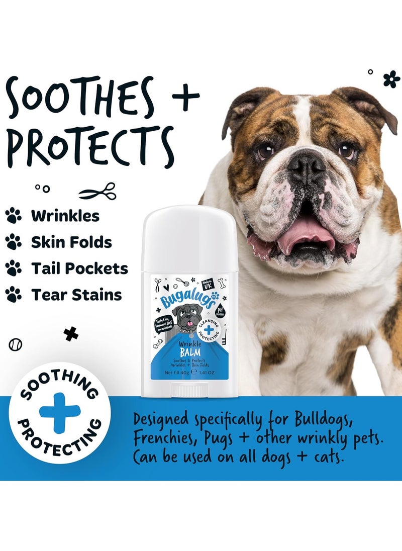BUGALUGS - Nose and Paw Balm for Bulldogs French Bulldogs wrinkly dogs and cats For itchy wrinkle folds paws and nose anti itch and itchy dog skin relief Great itch remedies for dogs 40g Stick - Image 1