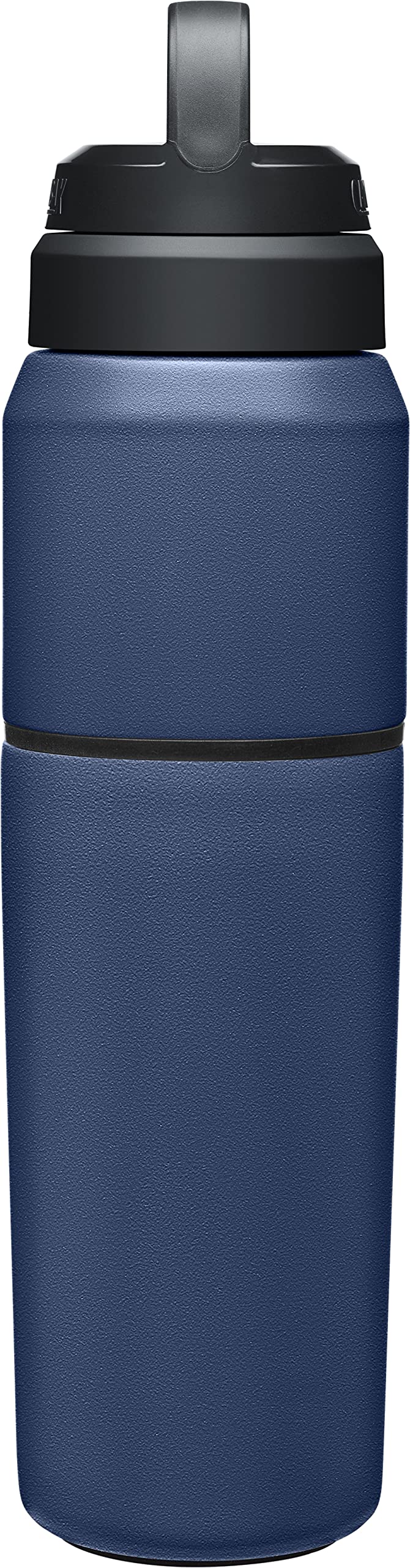 CAMELBAK زجاجة مياه وكوب سفر من كاملباك MultiBev - معزول بالفراغ من الفولاذ المقاوم للصدأ - أزرق داكن - زجاجة سعة 22 أونصة وكوب سعة 16 أونصة - Image 4
