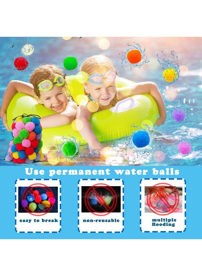 Cshangzei 100PCS Reusable Water Splash Balls,2.4 Inch Soft Soaker Ball Fake Snowballs for Kids Outdoor Water Fight Games,Pool Backyard Fun with 1 Mesh Bag - Image 5