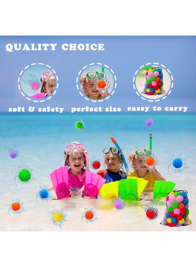 Cshangzei 100PCS Reusable Water Splash Balls,2.4 Inch Soft Soaker Ball Fake Snowballs for Kids Outdoor Water Fight Games,Pool Backyard Fun with 1 Mesh Bag - Image 4