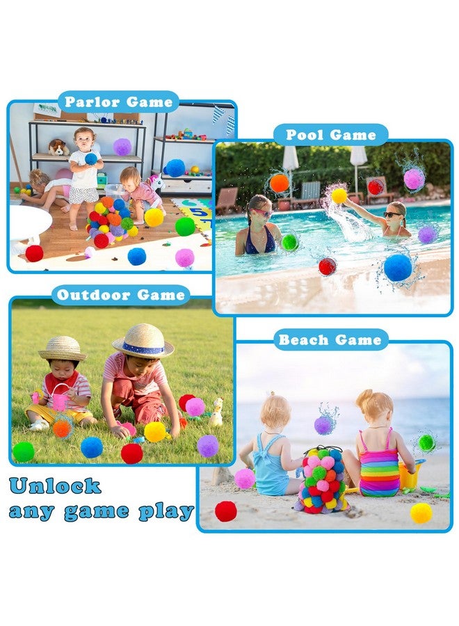 Cshangzei 100PCS Reusable Water Splash Balls,2.4 Inch Soft Soaker Ball Fake Snowballs for Kids Outdoor Water Fight Games,Pool Backyard Fun with 1 Mesh Bag - Image 3
