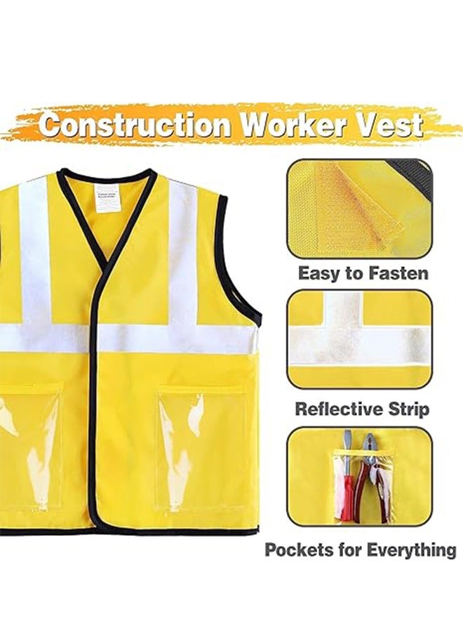 إسكدنيا طقم ملابس عامل بناء، مجموعة لعب أدوار، هدية تعليمية لتزيين المهندسين، لعبة تعليمية للنشاطات خلال العطلات،  لمعظم الأطفال والبالغين - Image 3